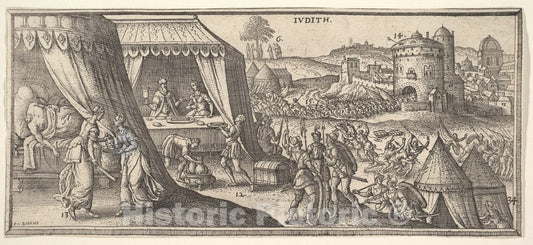 Art Print : Peeter Van der Borcht - Judith, Illustration to Hendrik Jansen Van Barrefelt, Called Hiel, Biblesche figuren ofte afbeeldingen. : Vintage Wall Art