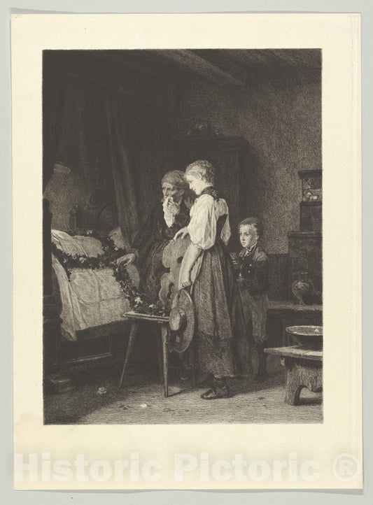 Art Print : Friedrich Leonhard Meyer - in The House of Mourning (from American Art Review, no. 8) : Vintage Wall Art