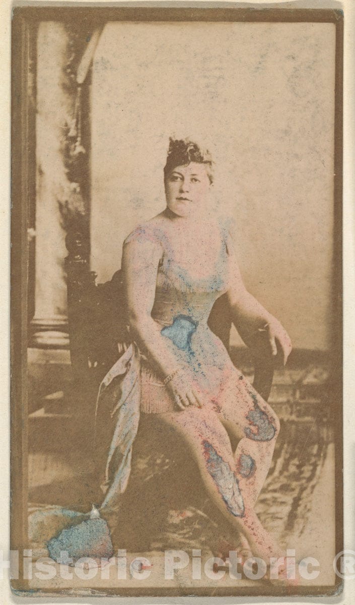 Photo Print : Seated Actress Blue Hand-Colored Gown, from The Actresses Series (N668) : Vintage Wall Art
