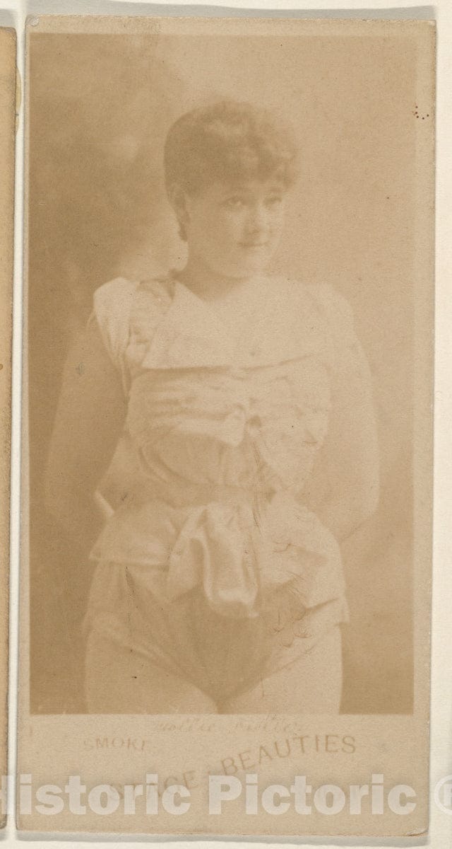 Photo Print : Actress Standing with Hands Behind Back, from The Actresses Series (N666) to Promote Stage Beauties Cigars : Vintage Wall Art