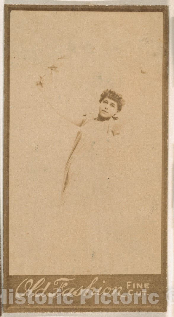 Photo Print : Actress Holding arm aloft, from The Actresses Series (N664) Promoting Old Fashion Fine Cut Tobacco 2 : Vintage Wall Art