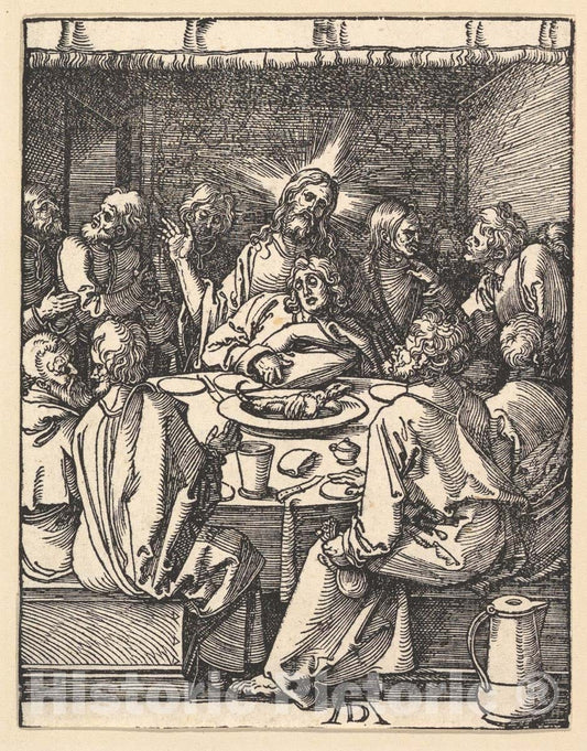 Art Print : Albrecht Dürer - The Last Supper, from The Small Passion 1 : Vintage Wall Art