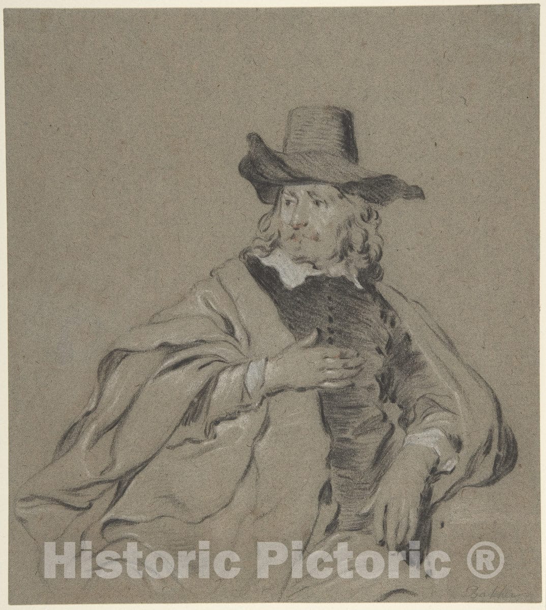 Art Print : Jacob Backer - Portrait of a Man : Vintage Wall Art