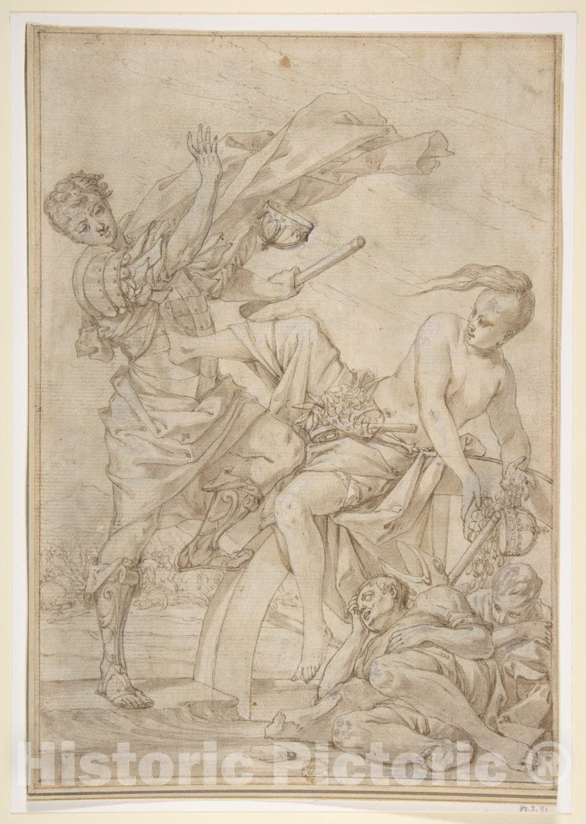 Art Print : Pietro Testa - Allegory of Fortune : Vintage Wall Art