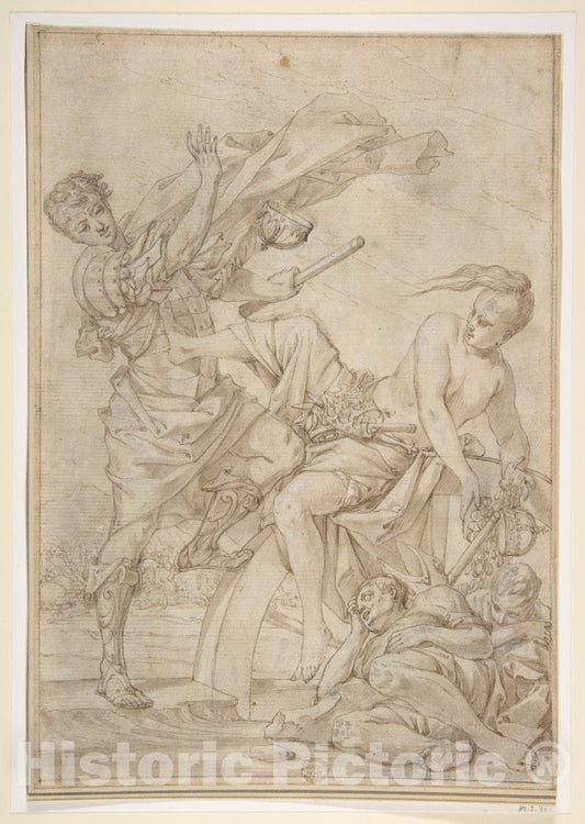 Art Print : Pietro Testa - Allegory of Fortune : Vintage Wall Art