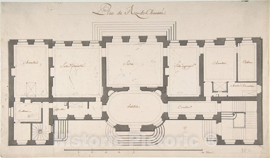 Art Print : Degana - Ground Plan for a Palace : Vintage Wall Art