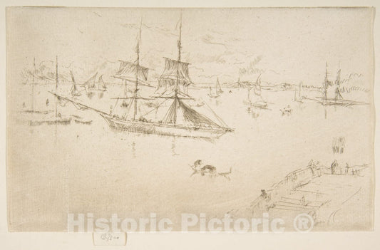 Art Print : James McNeill Whistler - Lagoon: Noon : Vintage Wall Art