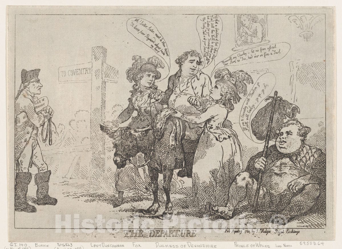 Art Print : Thomas Rowlandson - The Departure 1 : Vintage Wall Art