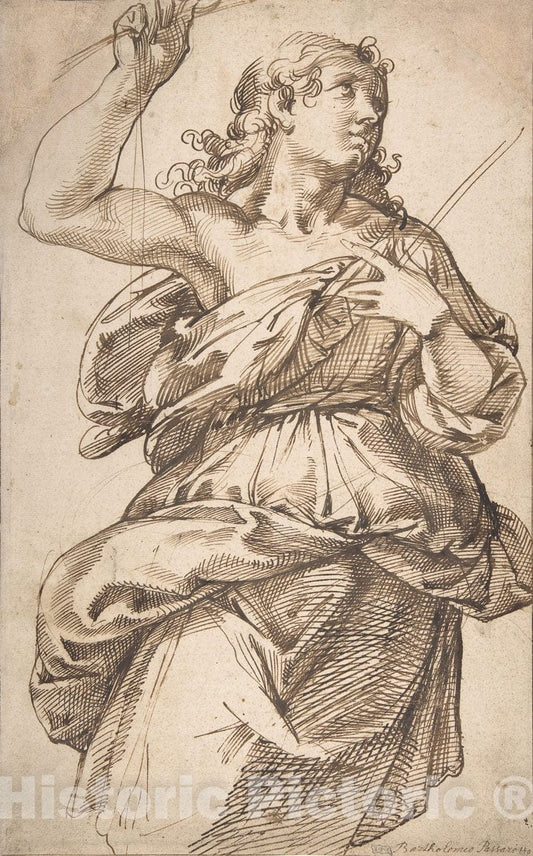 Art Print : Bartolomeo Passarotti (Passerotti) - an Angel : Vintage Wall Art