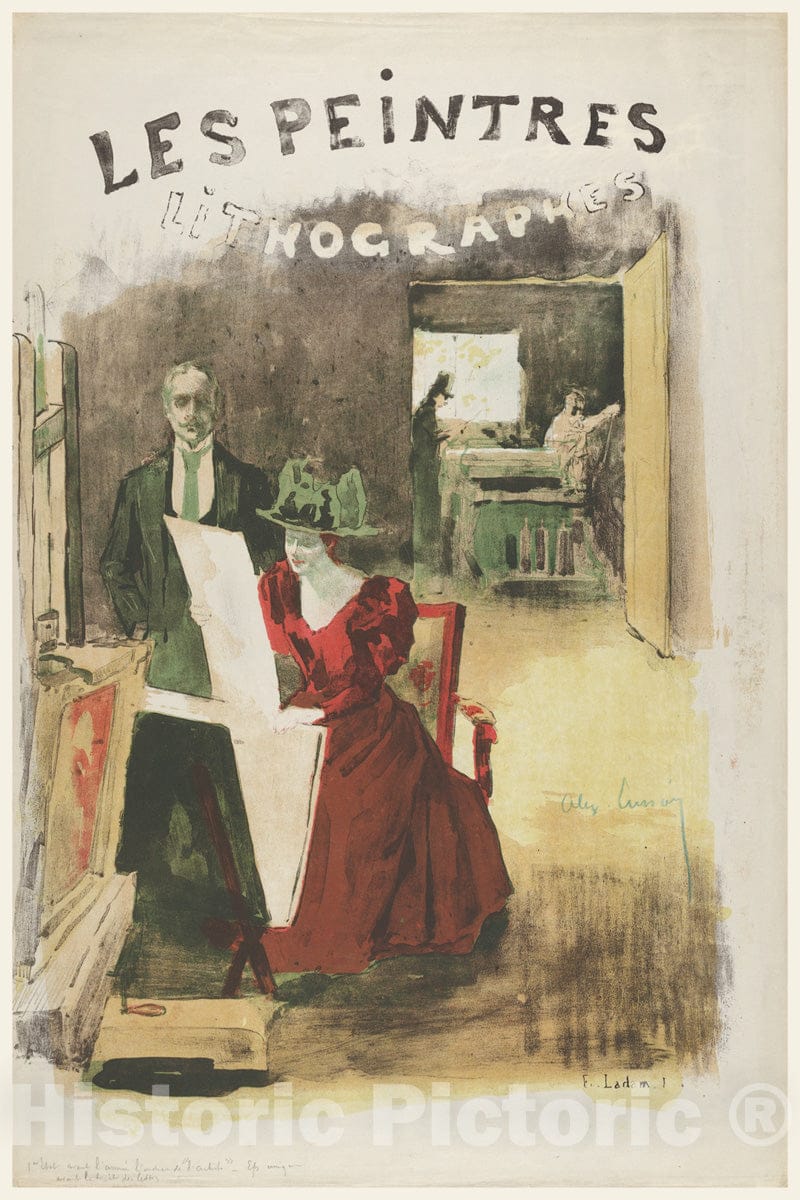 Art Print : Alexandre Lunois - Cover for Les Peintres Lithographes : Vintage Wall Art