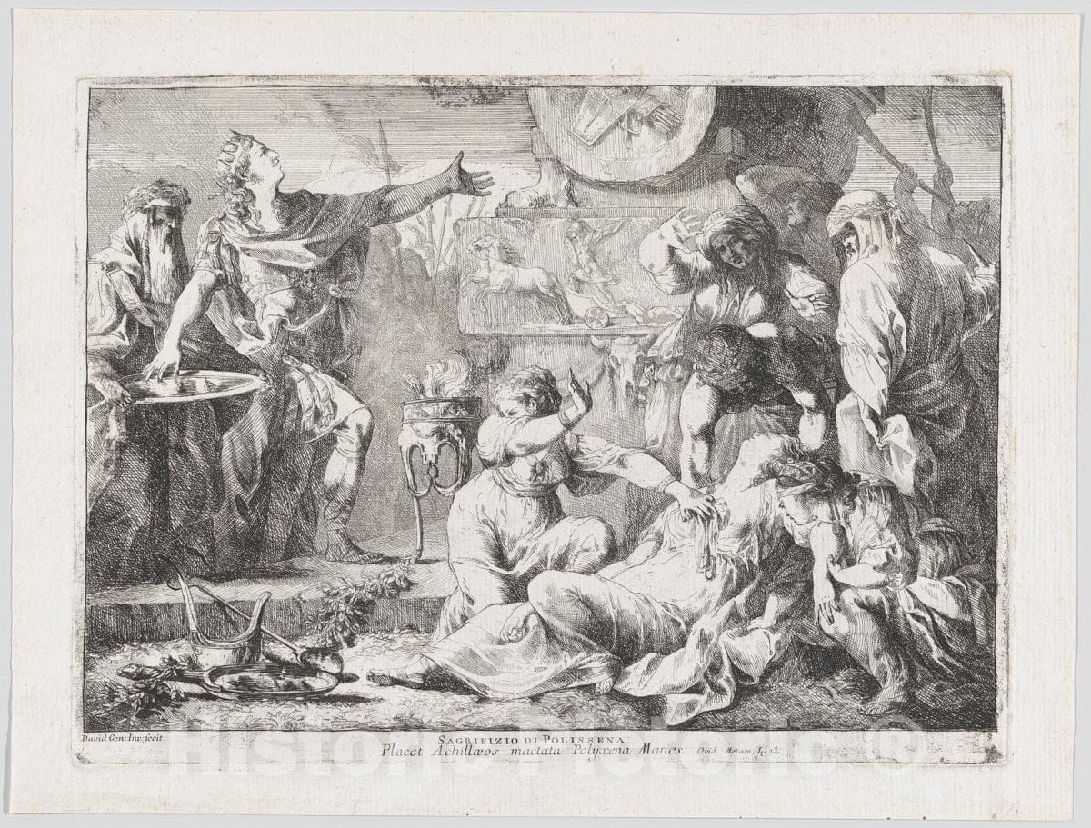 Art Print : Giovanni David - The Sacrifice of Polyxena : Vintage Wall Art
