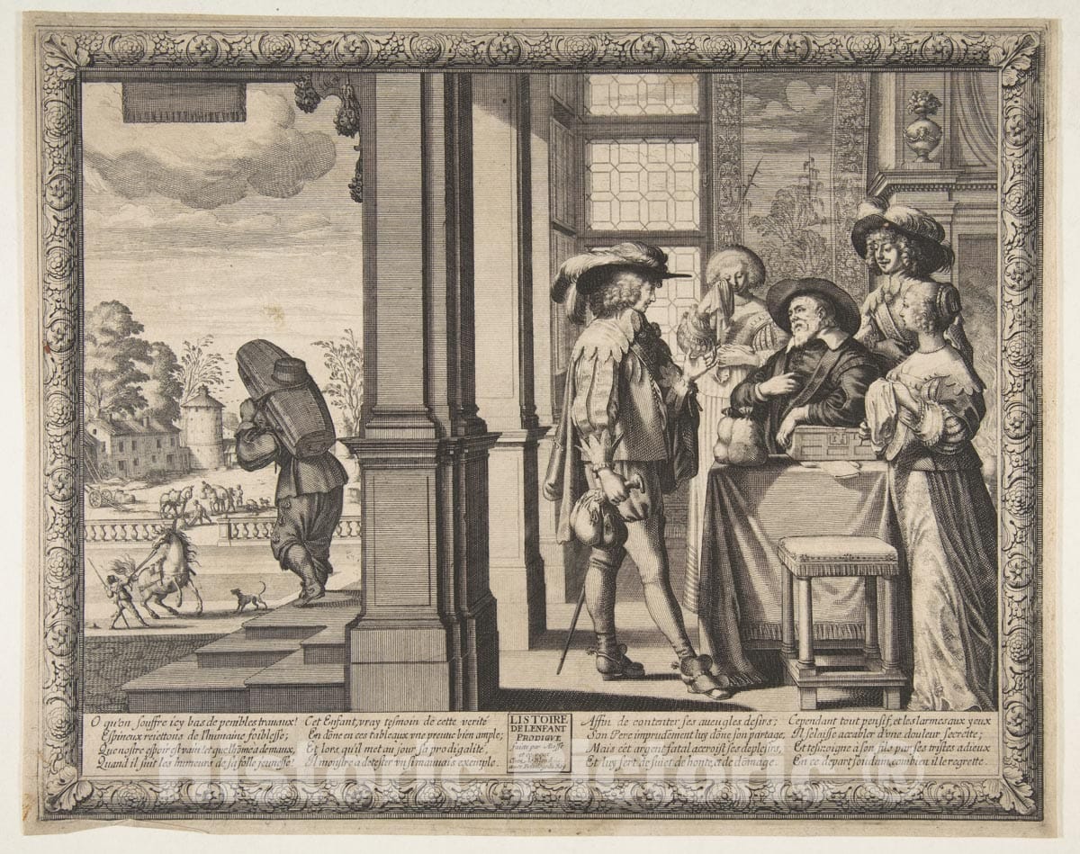 Art Print : Abraham Bosse - The Prodigal Son Leaves Home 1 : Vintage Wall Art