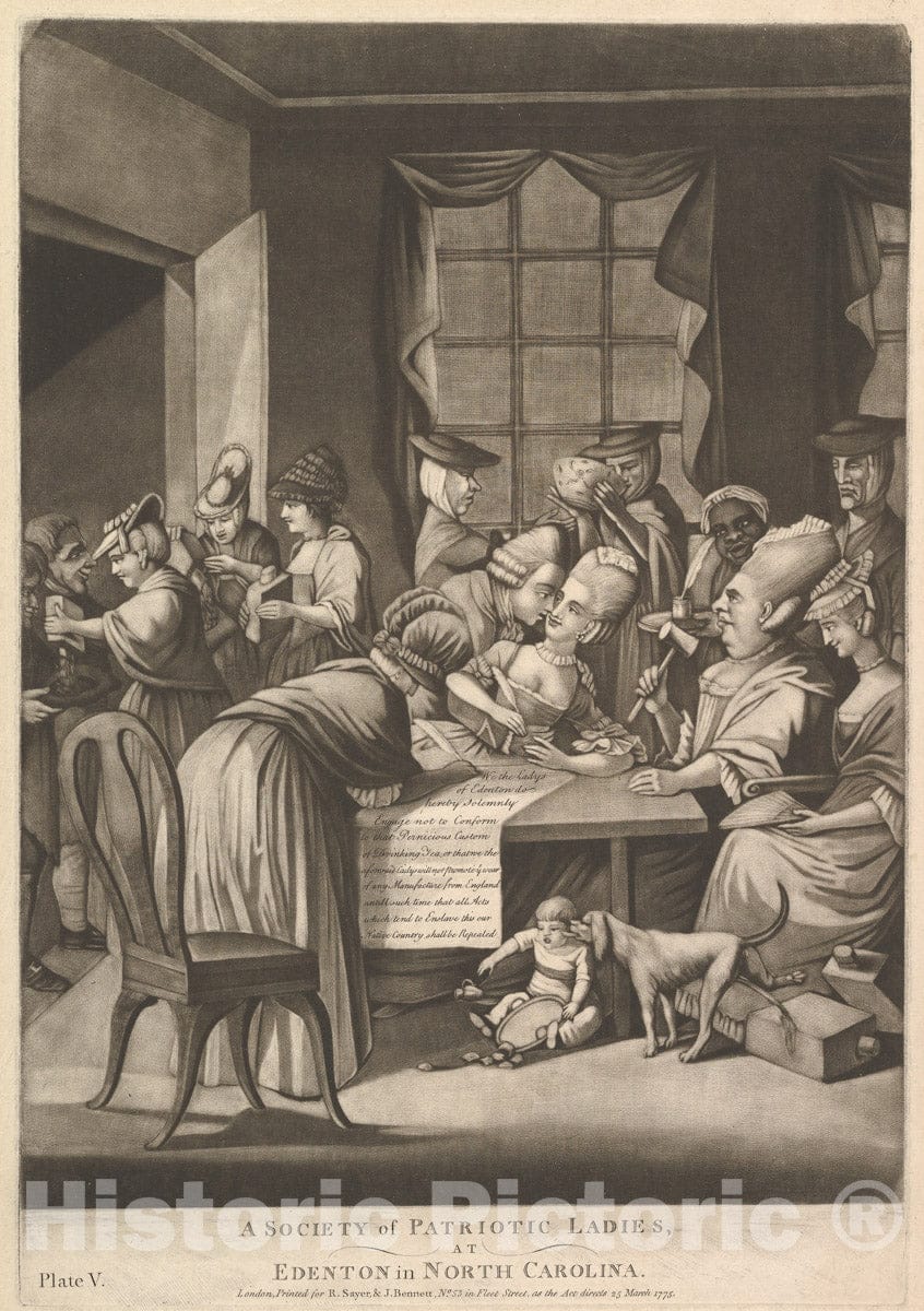 Art Print : Philip Dawe - A Society of Patriotic Ladies at Edenton in North Carolina : Vintage Wall Art