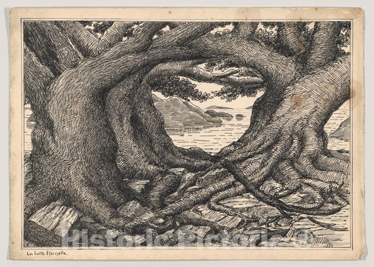 Art Print : Herbert E. Crowley - La Lutte Eternelle (The Eternal Struggle) : Vintage Wall Art