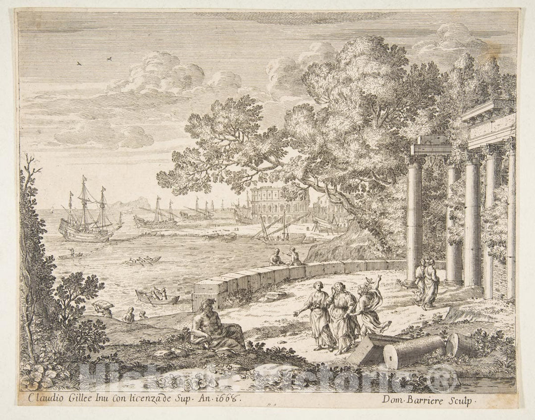 Art Print : Claude Lorrain (Claude Gellée) - Landscape with Mercury 1 : Vintage Wall Art