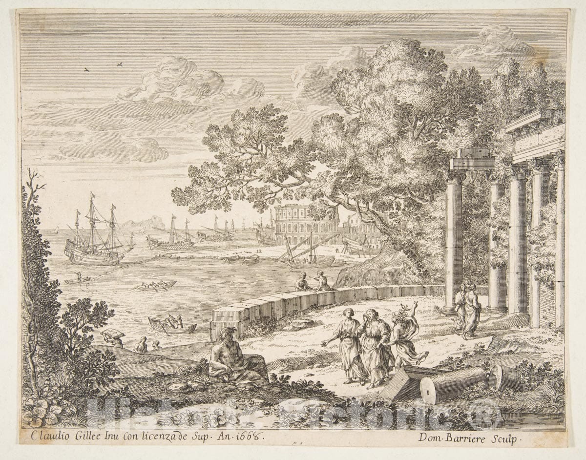 Art Print : Claude Lorrain (Claude Gellée) - Landscape with Mercury 1 : Vintage Wall Art