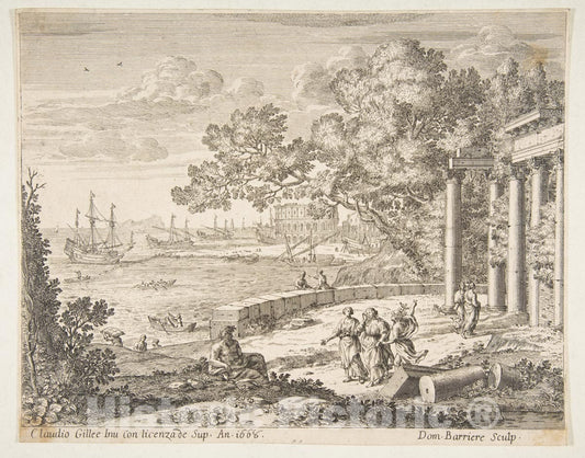 Art Print : Claude Lorrain (Claude Gellée) - Landscape with Mercury 1 : Vintage Wall Art