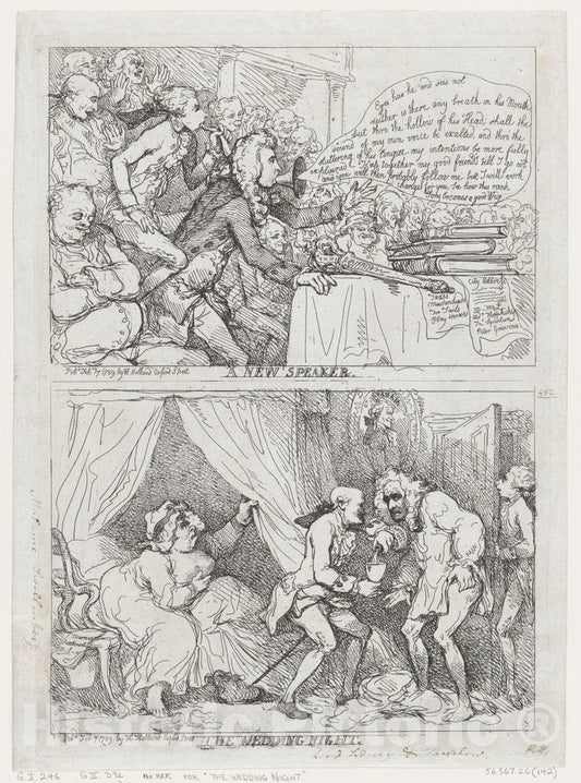 Art Print : Thomas Rowlandson - A New Speaker and The Wedding Night : Vintage Wall Art