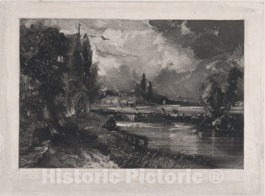 Art Print : David Lucas - A Mill - 425391 : Vintage Wall Art