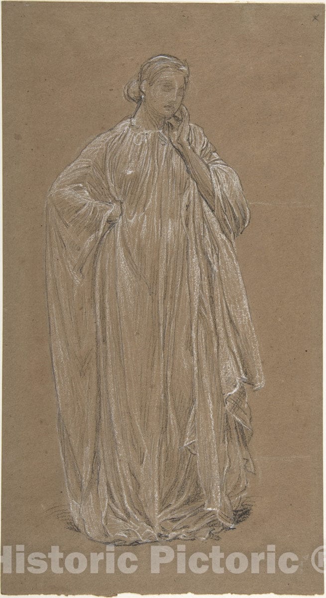 Art Print : Albert Joseph Moore - Draped Model : Vintage Wall Art