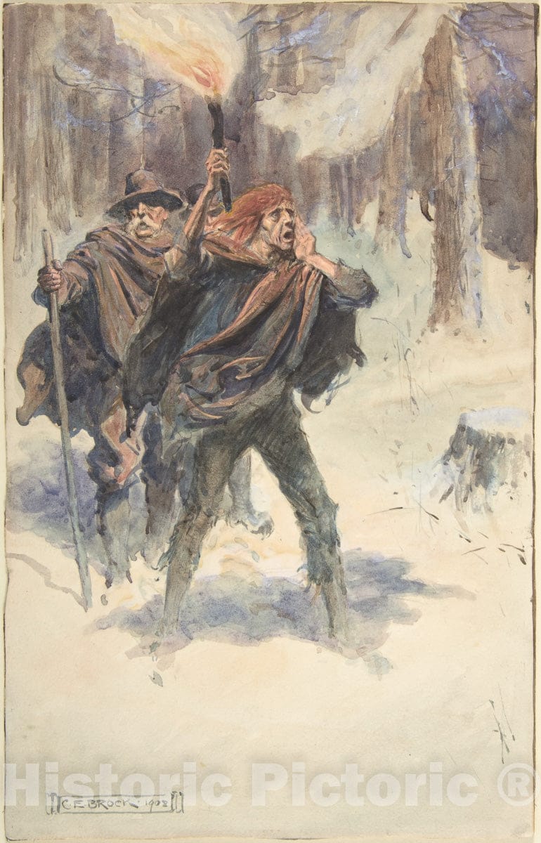 Art Print : Charles Edmund Brock - Illustration for Little Peter: A Christmas Morality for Children of Any Age 1 : Vintage Wall Art