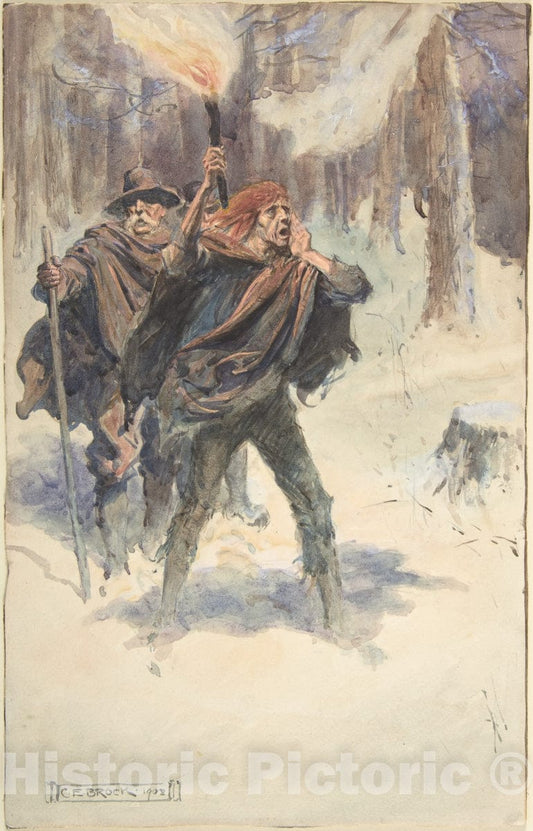 Art Print : Charles Edmund Brock - Illustration for Little Peter: A Christmas Morality for Children of Any Age 1 : Vintage Wall Art
