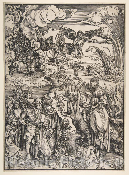 Art Print : Albrecht Dürer - The Whore of Babylon, from The Apocalypse : Vintage Wall Art