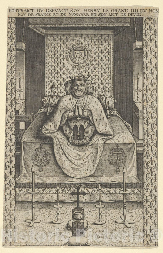 Art Print : Anonymous, French, 17th Century - Funeral Effigy of Henry IV, King of France : Vintage Wall Art
