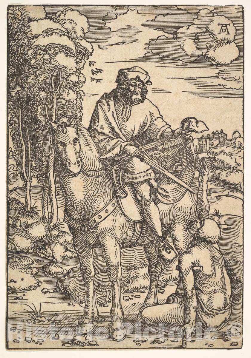 Art Print : Hans Baldung (Called Hans Baldung Grien) - Saint Martin on Horseback : Vintage Wall Art