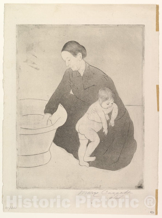 Art Print : Mary Cassatt - The Bath 1 : Vintage Wall Art