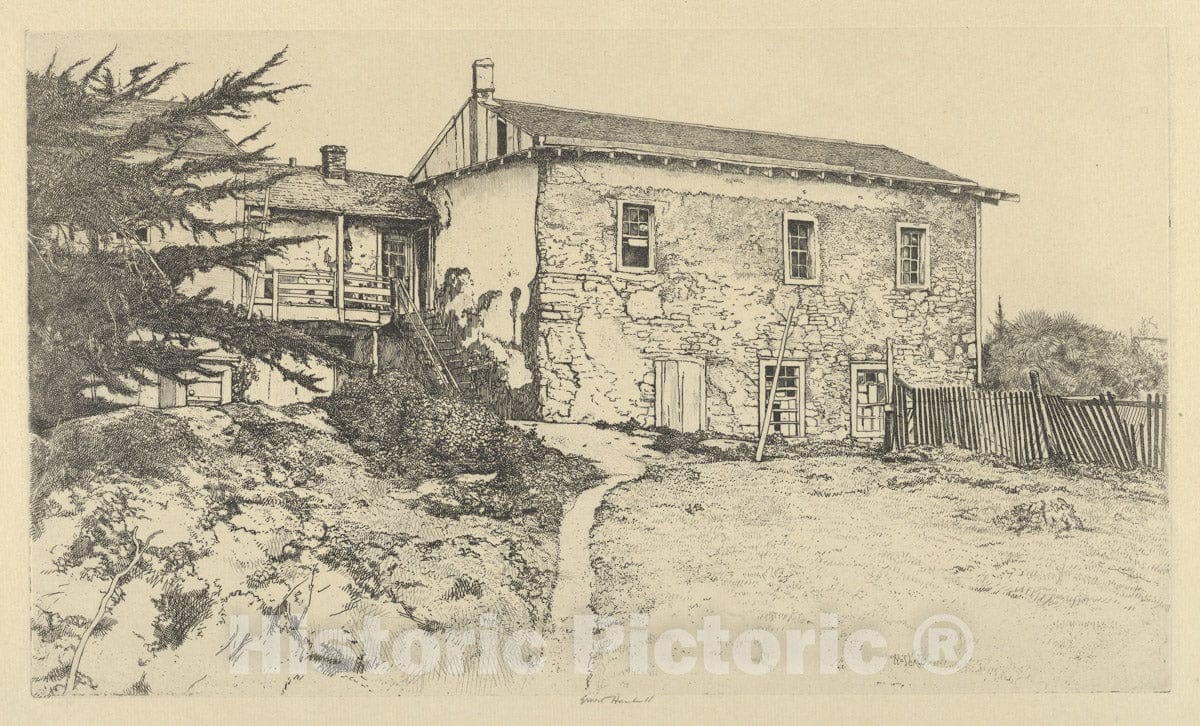Art Print : Ernest Haskell - Stevenson's House : Vintage Wall Art