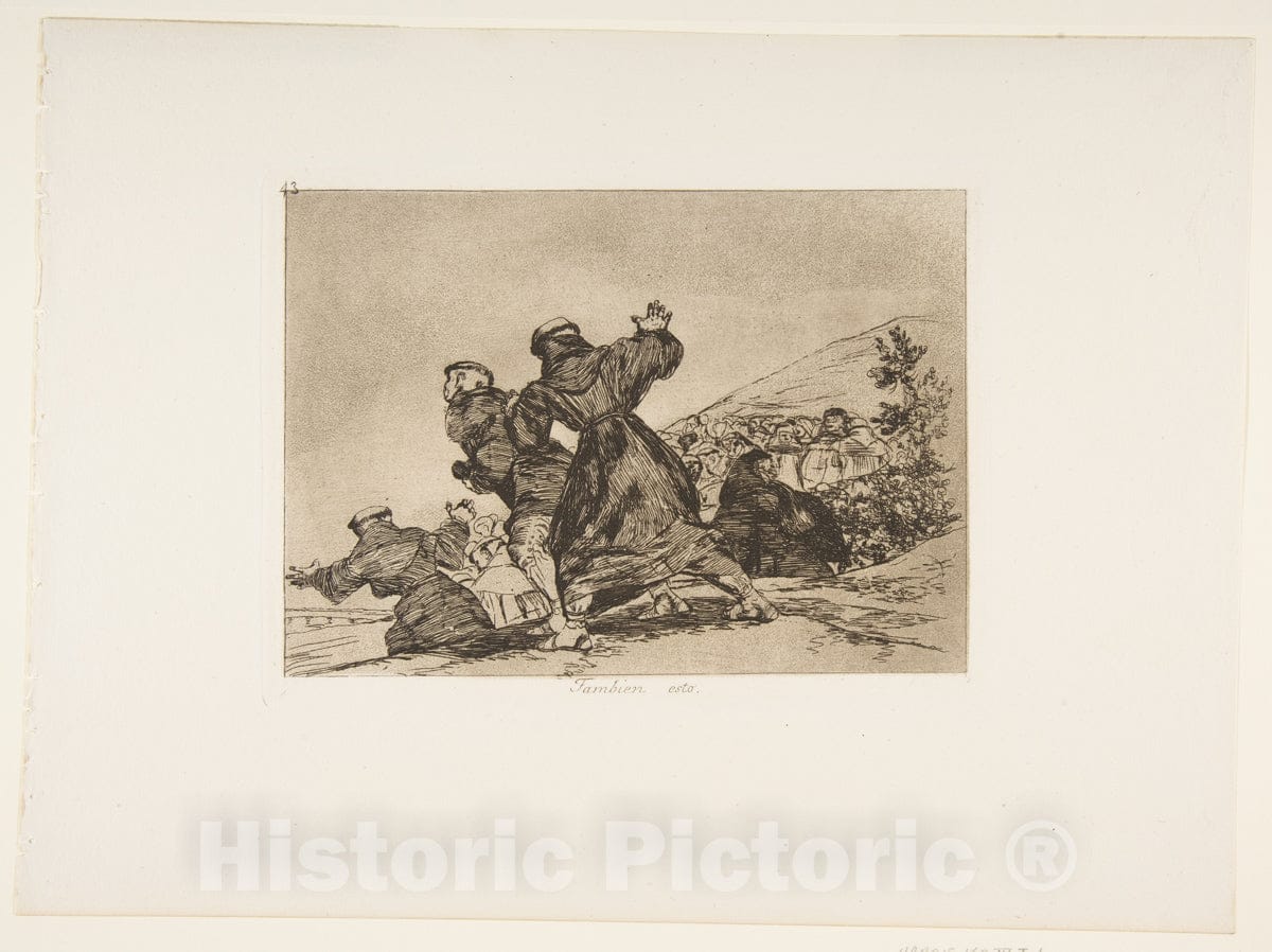 Art Print : Goya - Plate 43 from 'The Disasters of War' (Los Desastres de la Guerra): 'This Too.' (Tambien esto.) : Vintage Wall Art