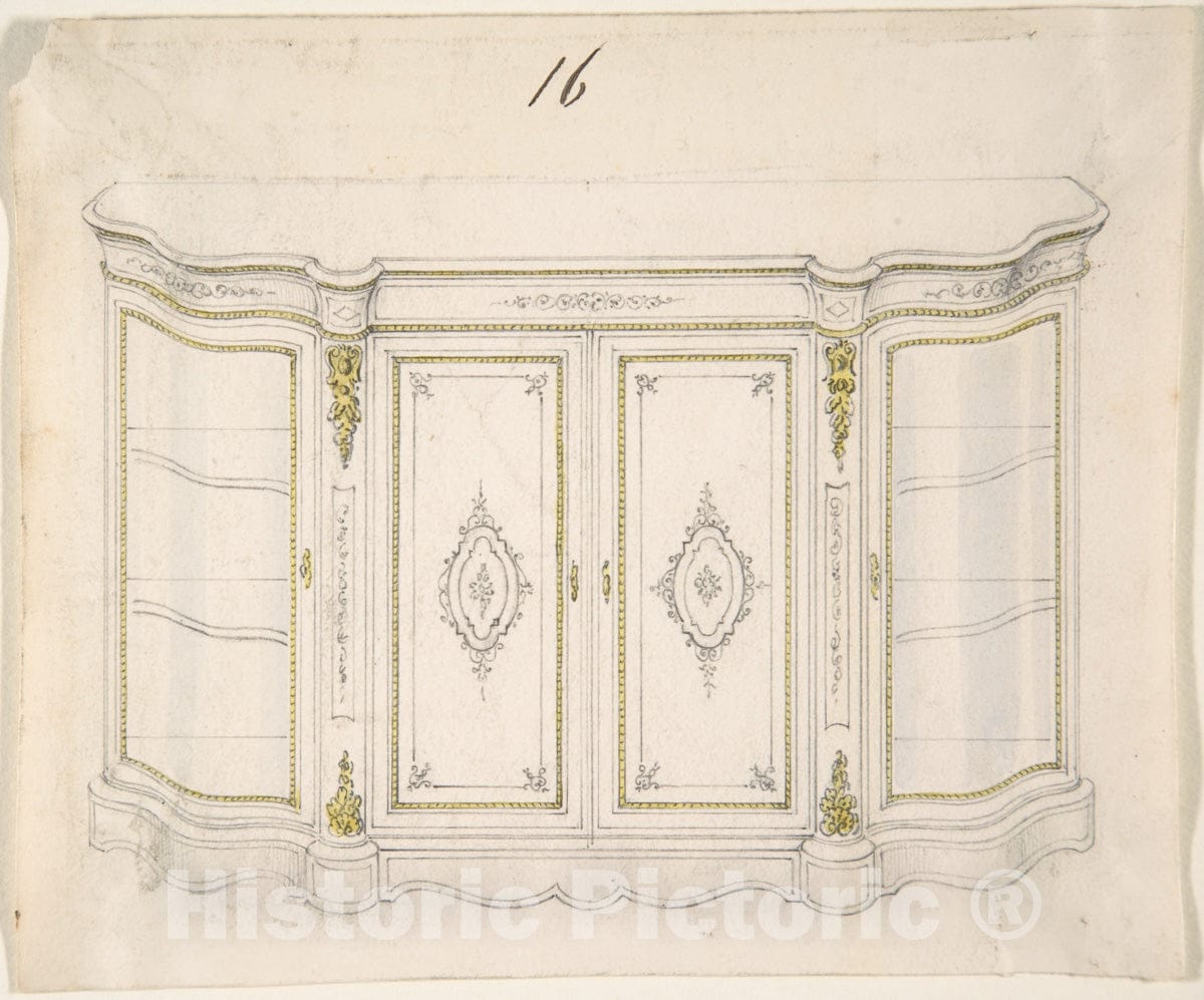 Art Print : British, 19th Century - Cabinet Design - 425448 : Vintage Wall Art