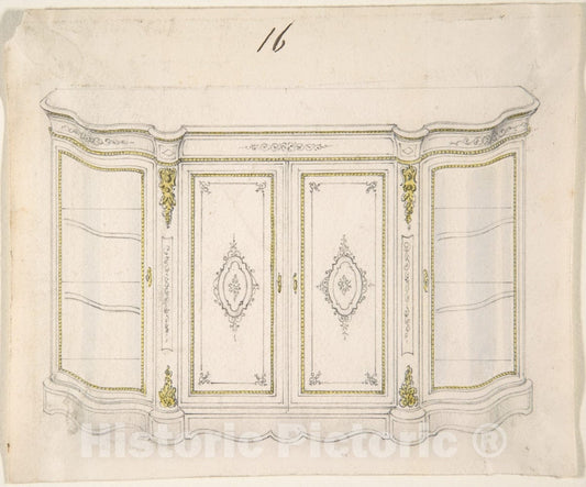 Art Print : British, 19th Century - Cabinet Design - 425448 : Vintage Wall Art