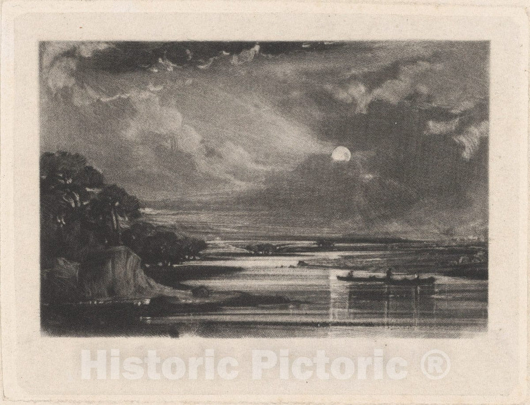 Art Print : David Lucas - Approaching Storm, View on The Thames : Vintage Wall Art
