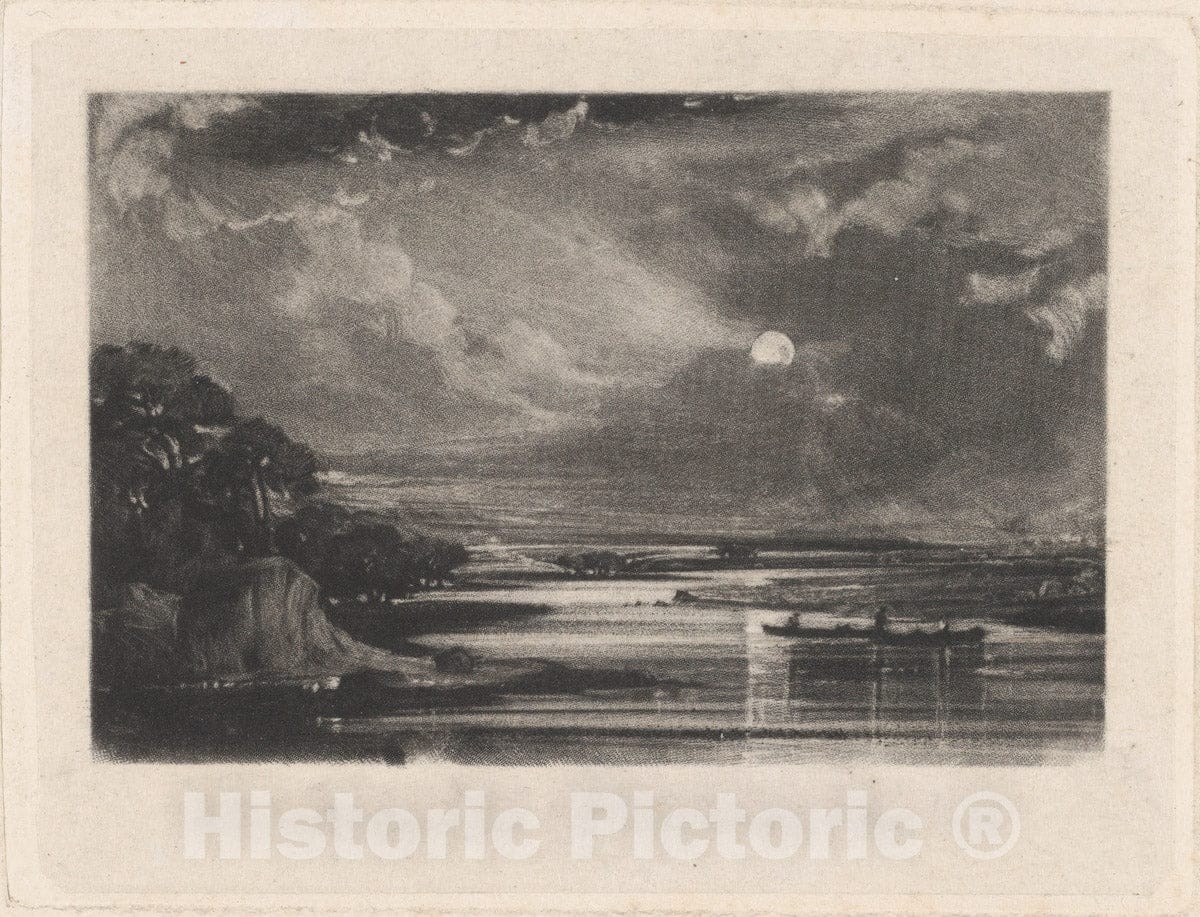 Art Print : David Lucas - Approaching Storm, View on The Thames : Vintage Wall Art