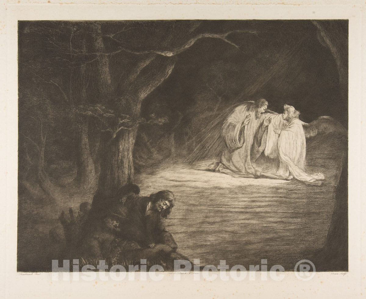 Art Print : Baron Dominique Vivant Denon - Christ on The Mount of Olives : Vintage Wall Art