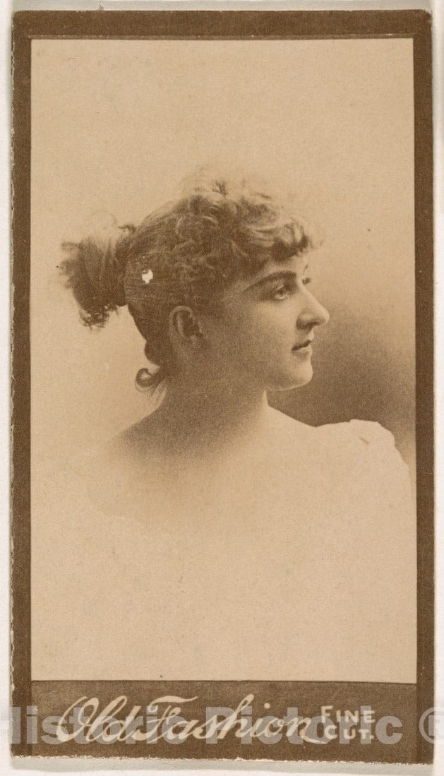 Photo Print : Portrait of Actress in Profile, from The Actresses Series (N664) Promoting Old Fashion Fine Cut Tobacco 2 : Vintage Wall Art