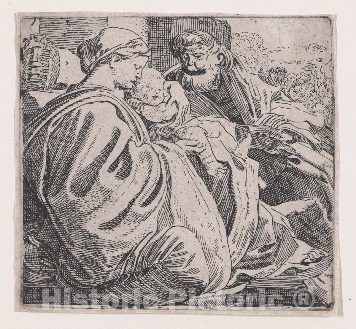 Art Print : Willem Pietersz. Buytewech - The Holy Family Resting : Vintage Wall Art