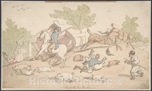 Art Print : Thomas Rowlandson - Going to Ivy Bridge : Vintage Wall Art