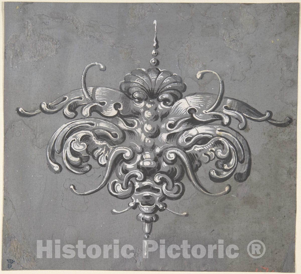 Art Print : Anonymous, German, 17th Century - Ornament Design : Vintage Wall Art