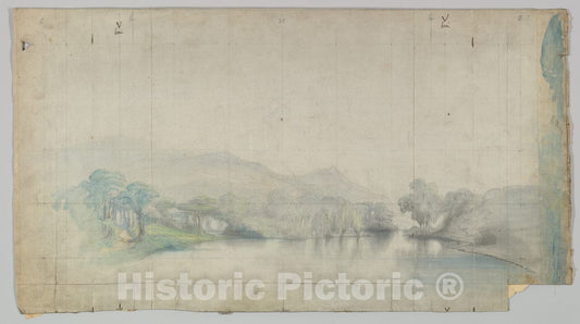 Art Print : Eugène Cicéri - Design for a Stage Set - 425549 : Vintage Wall Art