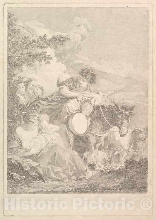Art Print : Elisabeth Cousinet Lempereur - Départ de Jacob (The Departure of Jacob) : Vintage Wall Art