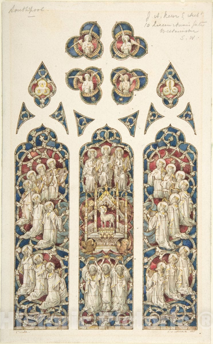 Art Print : Horatio Walter Lonsdale - Design for Stained Glass Window 2 : Vintage Wall Art