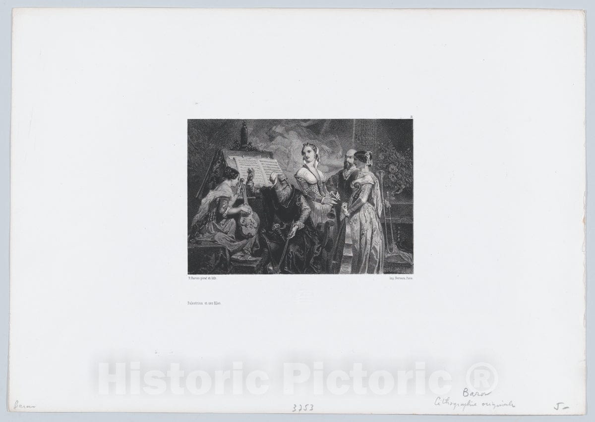 Art Print : Henri-Charles-Antoine Baron - Palestrina and Her Daughters : Vintage Wall Art