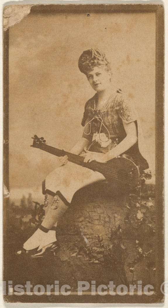 Photo Print : Actress with Mandolin, from The Actresses Series (N668) 2 : Vintage Wall Art