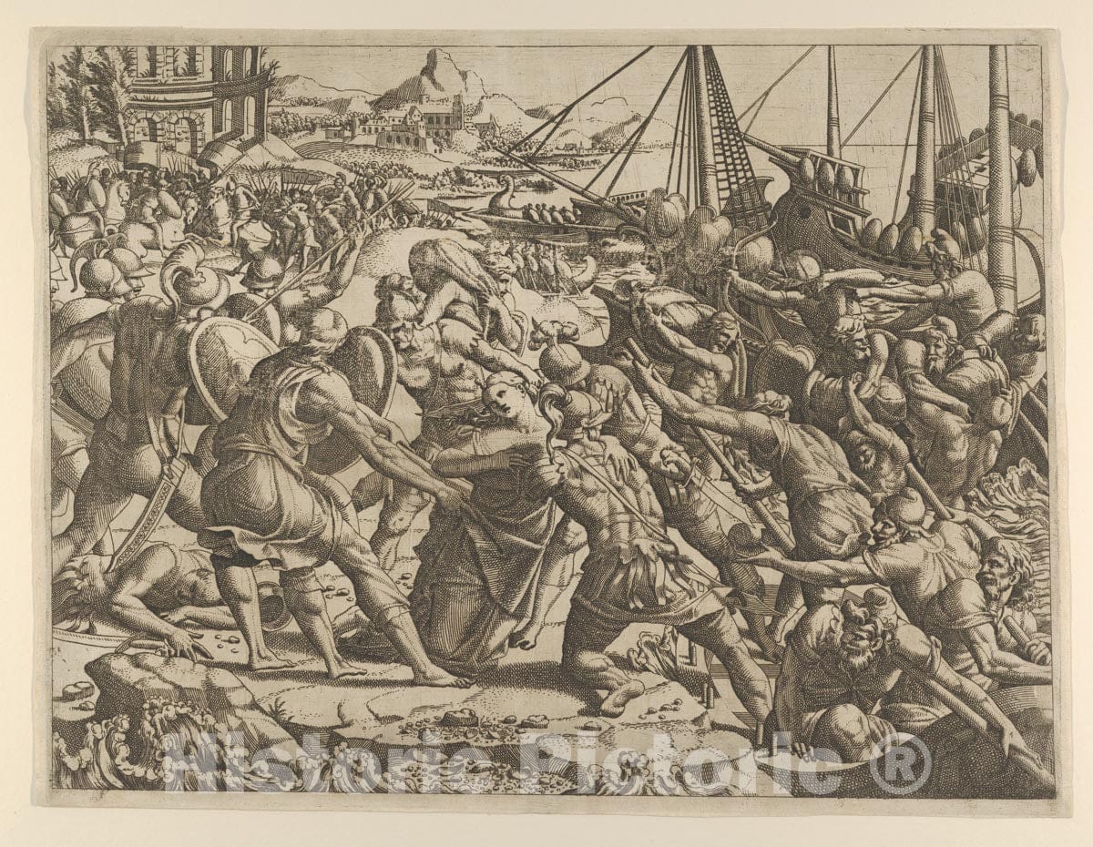 Art Print : Jean Mignon - The Abduction of Helen : Vintage Wall Art