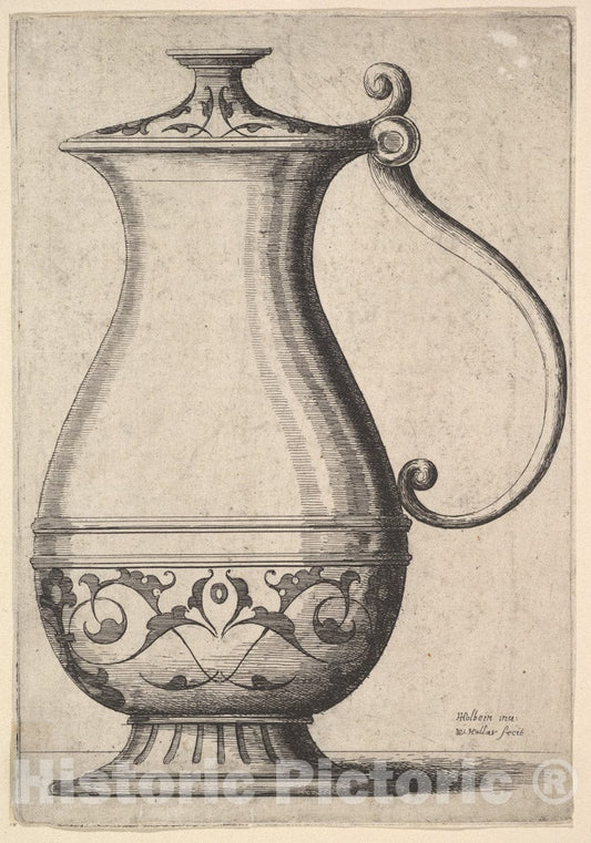 Art Print : Wenceslaus Hollar - Jug with arabesques on The Base : Vintage Wall Art