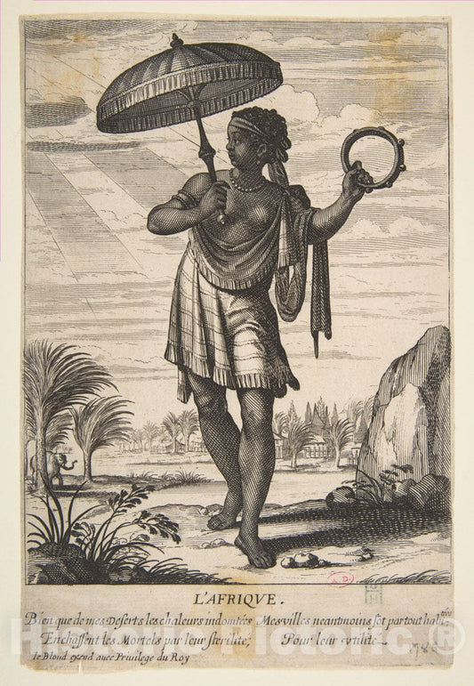 Art Print : Abraham Bosse - Africa : Vintage Wall Art