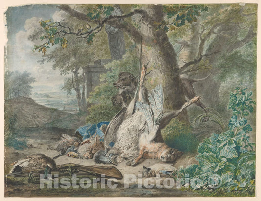 Art Print : Wybrand Hendriks - Hunting Still Life in a Forest : Vintage Wall Art